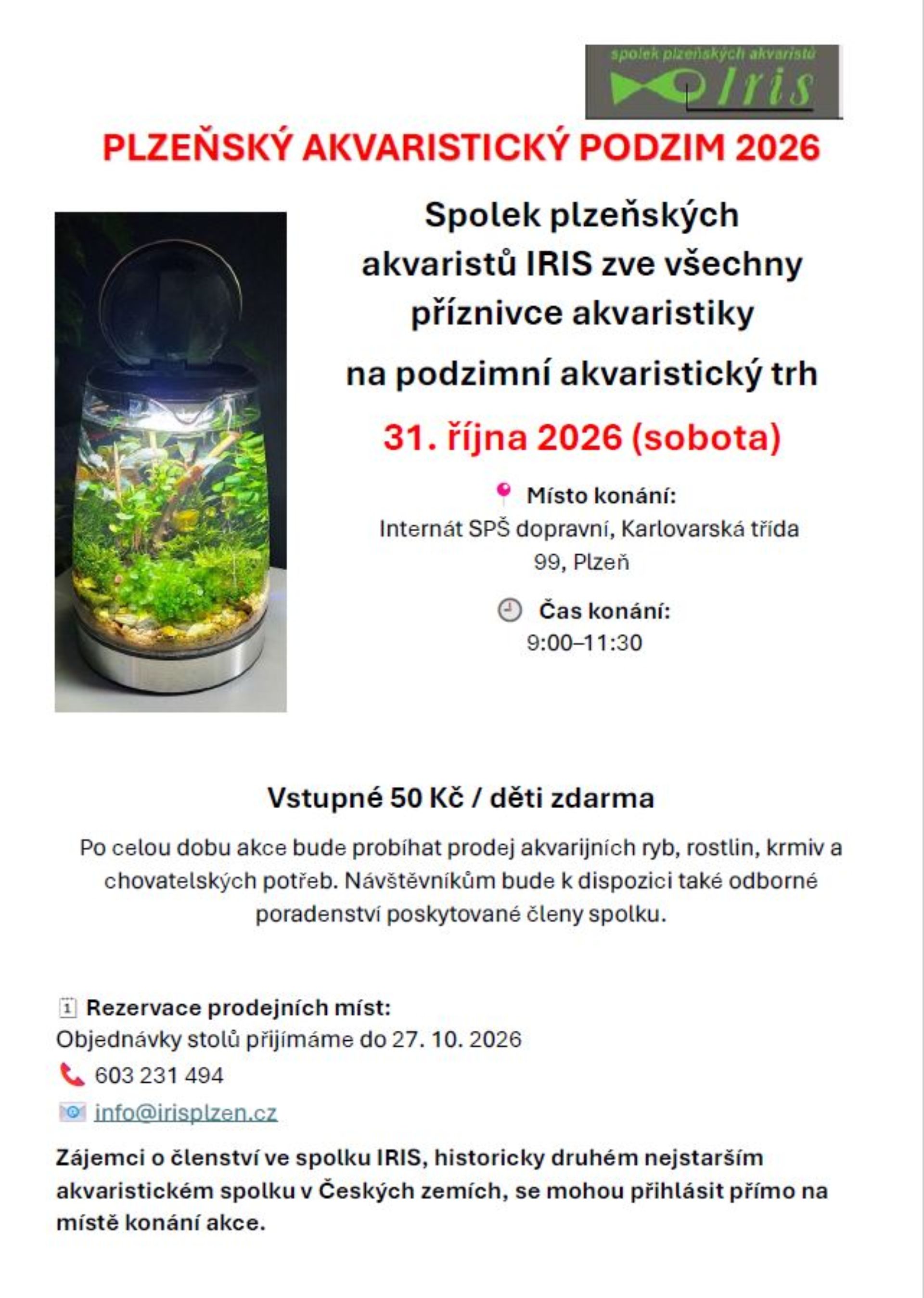 Plzeňský akvaristický podzim 2026