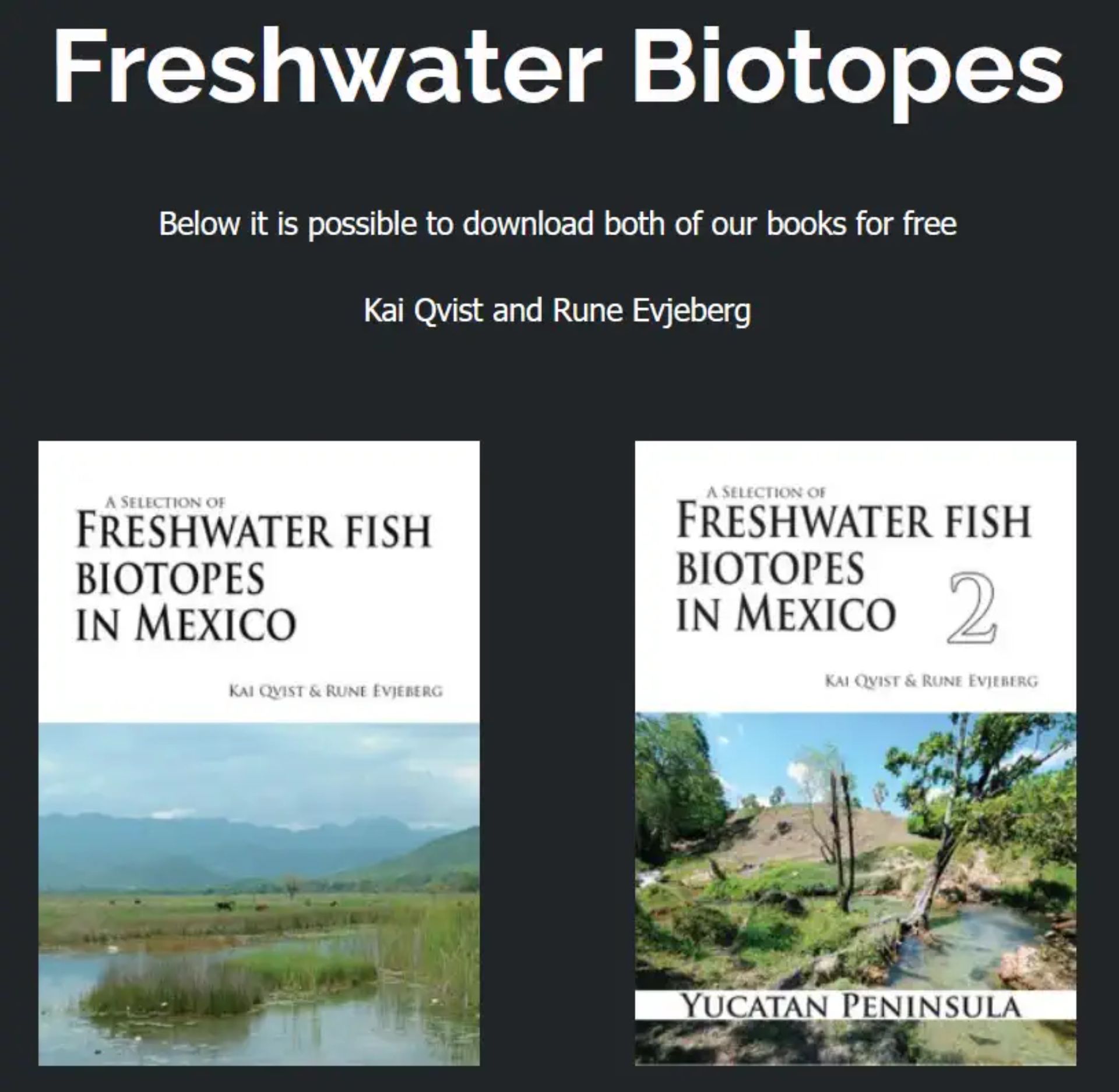 Mexico's fish biotopes - two very interesting, informative, and free books!