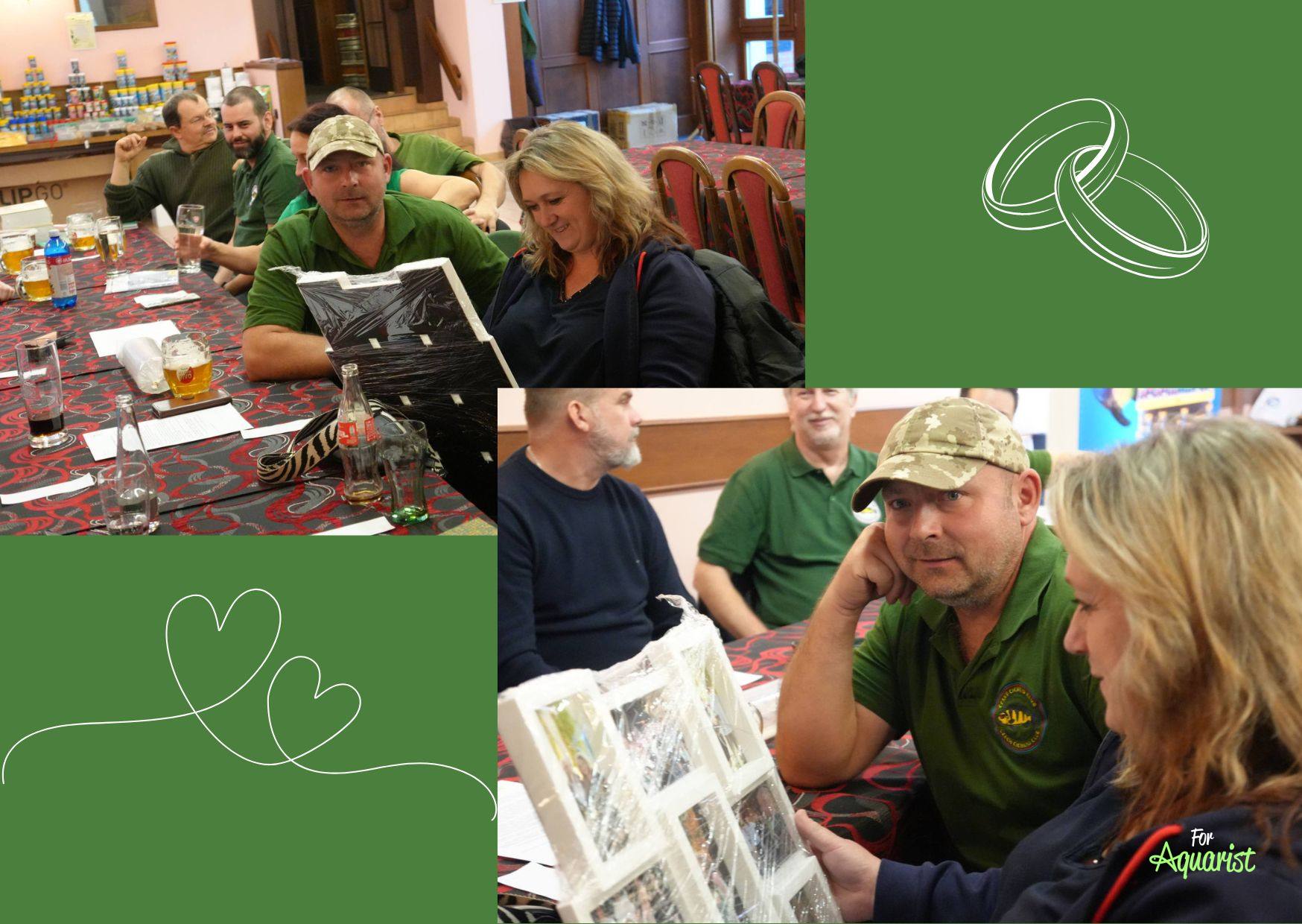 Novomanželé z Českého cichlid klubu Michal Klacek s Petrou dostali od klubu dárek