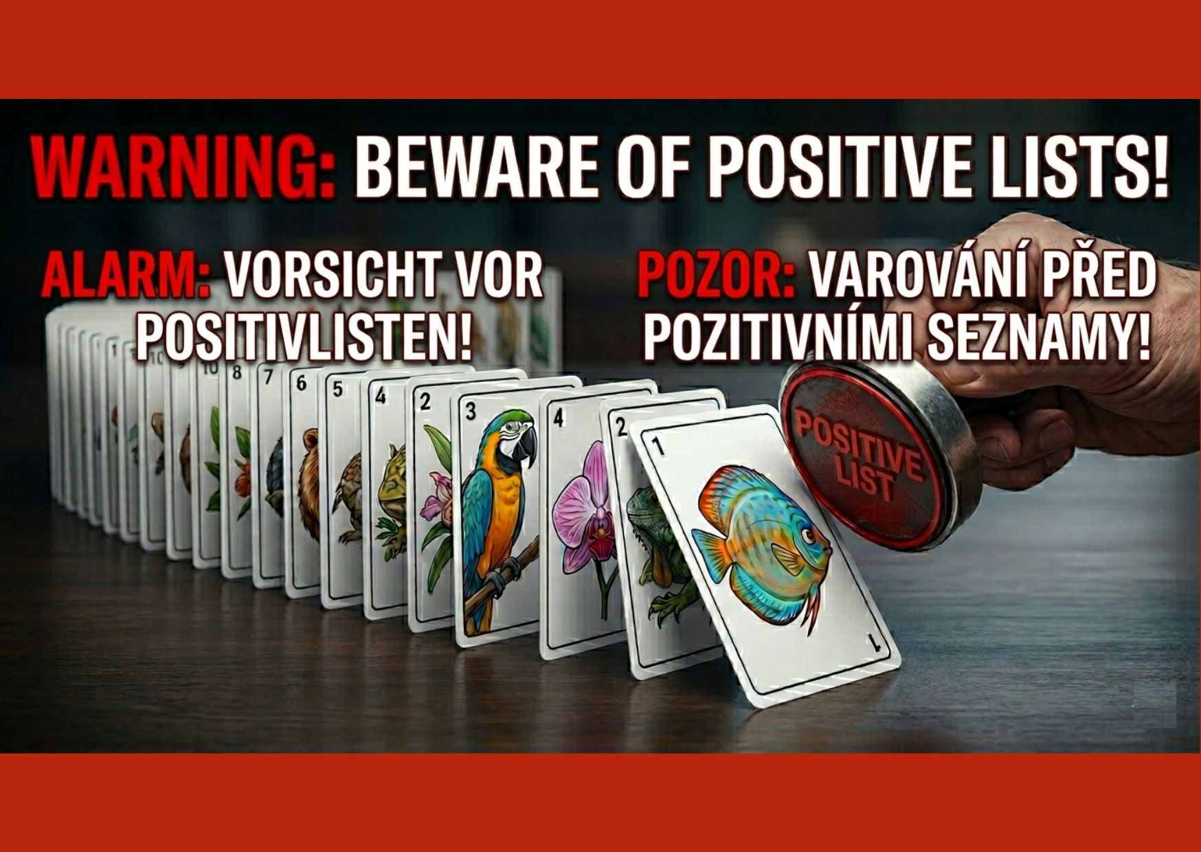 Alarm „ČERVENÁ“ – Pozitivní seznam EU ohrožuje naše hobby!