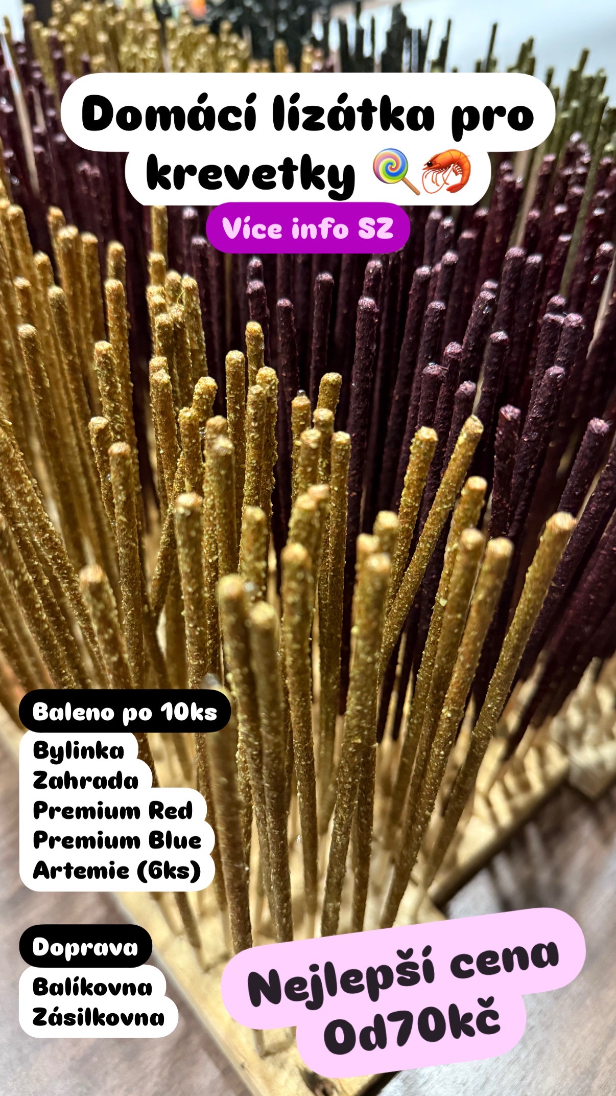 Domácí lízátka pro krevetky